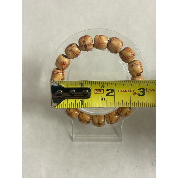 Lot of 6 Handmade Wooden Beaded Stackable Stretchy Bracelets MMJ - Picture 2 of 7